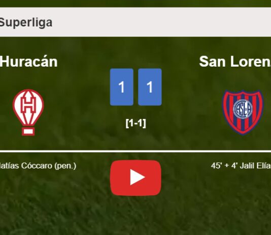 Huracán and San Lorenzo draw 1-1 on Sunday. HIGHLIGHTS