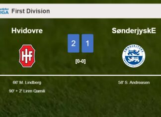 Hvidovre recovers a 0-1 deficit to best SønderjyskE 2-1