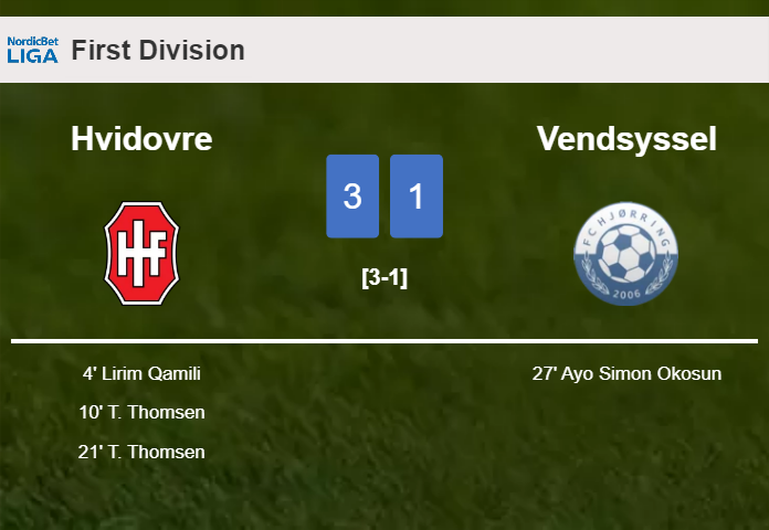 Hvidovre overcomes Vendsyssel 3-1