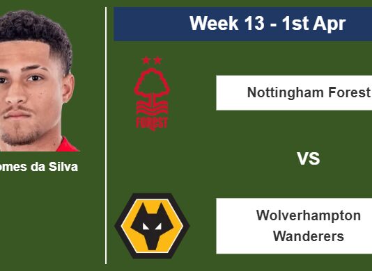 FANTASY PREMIER LEAGUE. J. Gomes da Silva statistics before facing Nottingham Forest on Saturday 1st of April for the 13th week.