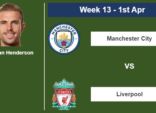 FANTASY PREMIER LEAGUE. Jordan Henderson statistics before facing Manchester City on Saturday 1st of April for the 13th week.