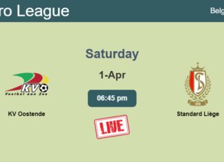 How to watch KV Oostende vs. Standard Liège on live stream and at what time