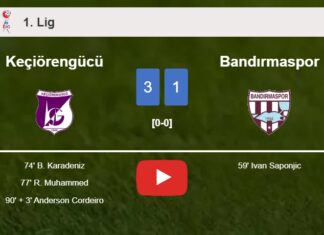 Keçiörengücü overcomes Bandırmaspor 3-1 after recovering from a 0-1 deficit. HIGHLIGHTS