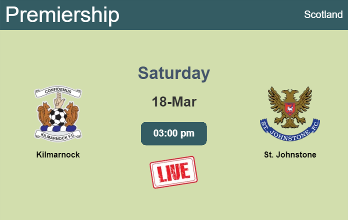 How to watch Kilmarnock vs. St. Johnstone on live stream and at what time