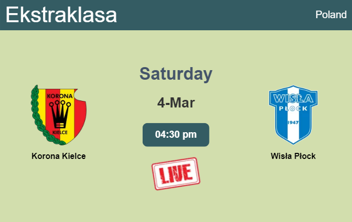 How to watch Korona Kielce vs. Wisła Płock on live stream and at what time