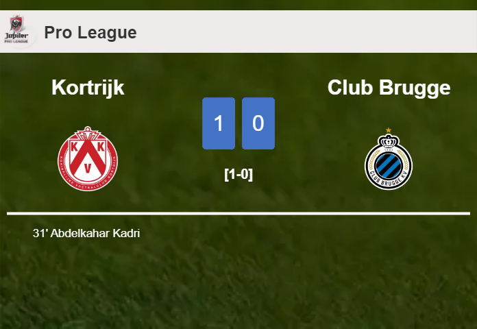 Kortrijk tops Club Brugge 1-0 with a goal scored by A. Kadri 