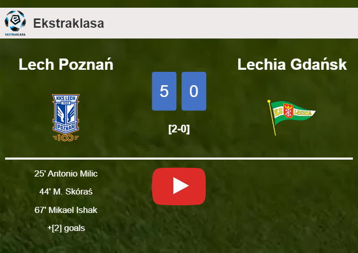 Lech Poznań annihilates Lechia Gdańsk 5-0 after playing a fantastic match. HIGHLIGHTS