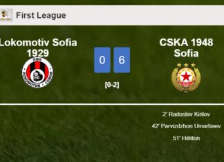 CSKA 1948 Sofia crushes Lokomotiv Sofia 1929 6-0 with a superb match