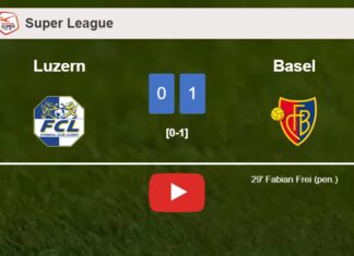Basel prevails over Luzern 1-0 with a goal scored by F. Frei. HIGHLIGHTS