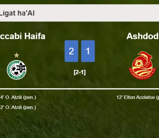 Maccabi Haifa defeats Ashdod 2-1 with O. Atzili scoring 2 goals