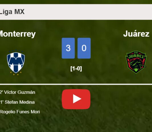 Monterrey tops Juárez 3-0. HIGHLIGHTS