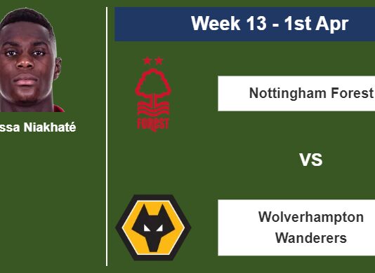 FANTASY PREMIER LEAGUE. Moussa Niakhaté statistics before facing Wolverhampton Wanderers on Saturday 1st of April for the 13th week.
