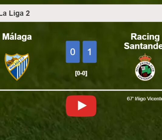 Racing Santander prevails over Málaga 1-0 with a goal scored by I. Vicente. HIGHLIGHTS