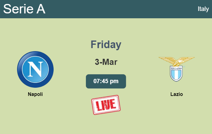 How to watch Napoli vs. Lazio on live stream and at what time