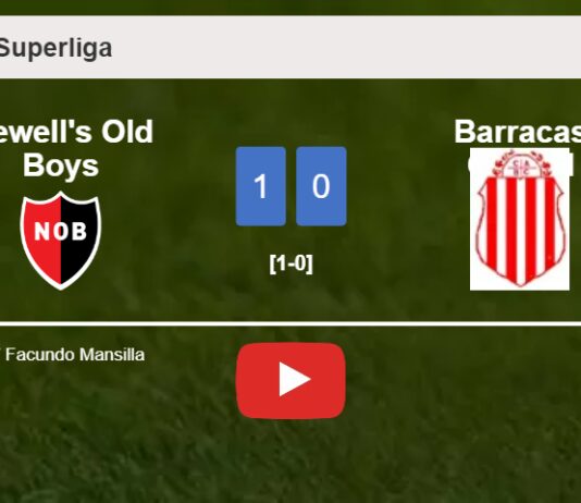 Newell's Old Boys tops Barracas Central 1-0 with a goal scored by F. Mansilla. HIGHLIGHTS