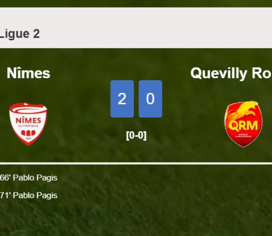 P. Pagis scores a double to give a 2-0 win to Nîmes over Quevilly Rouen