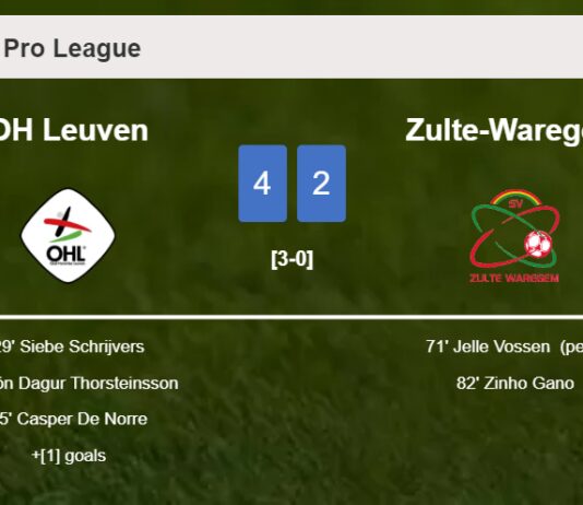 OH Leuven defeats Zulte-Waregem 4-2