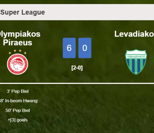 Olympiakos Piraeus wipes out Levadiakos 6-0 with a great performance
