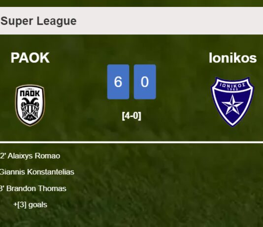 PAOK annihilates Ionikos 6-0 showing huge dominance