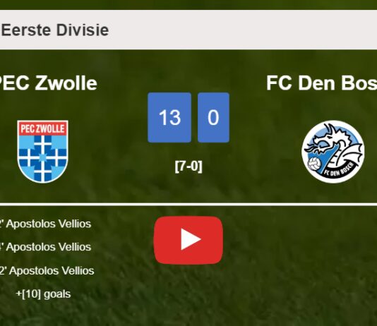 PEC Zwolle obliterates FC Den Bosch 13-0 with a superb performance. HIGHLIGHTS