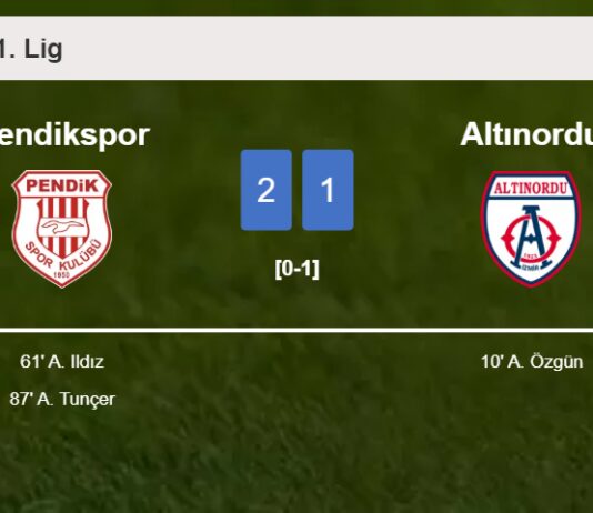 Pendikspor recovers a 0-1 deficit to prevail over Altınordu 2-1
