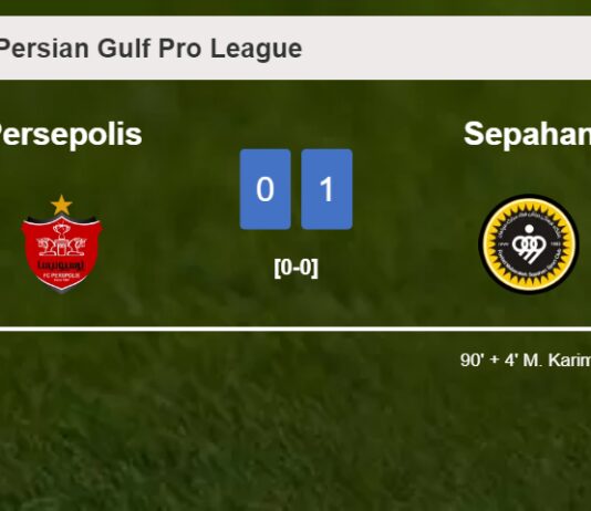 Sepahan overcomes Persepolis 1-0 with a late goal scored by M. Karimi