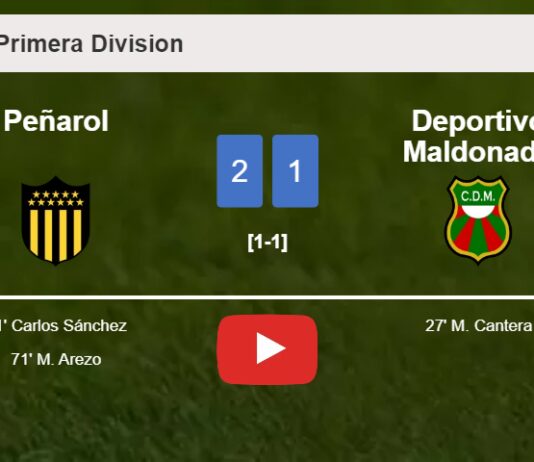 Peñarol recovers a 0-1 deficit to overcome Deportivo Maldonado 2-1. HIGHLIGHTS