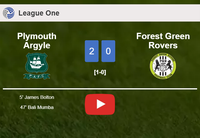 Plymouth Argyle surprises Forest Green Rovers with a 2-0 win. HIGHLIGHTS