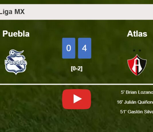 Atlas prevails over Puebla 4-0 after playing a incredible match. HIGHLIGHTS