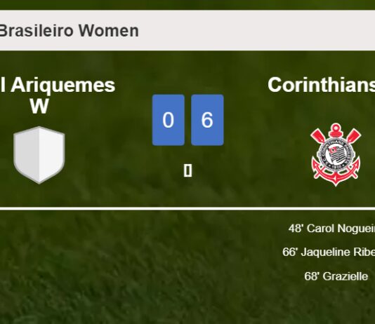 Corinthians W defeats Real Ariquemes W 6-0 after playing a incredible match