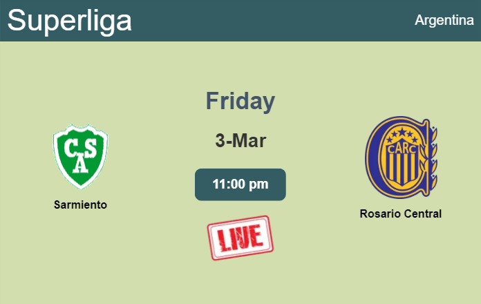 How to watch Sarmiento vs. Rosario Central on live stream and at what time