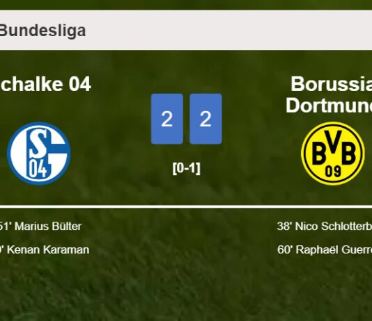 Schalke 04 and Borussia Dortmund draw 2-2 on Saturday