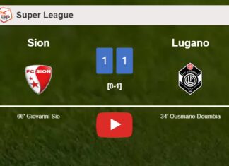 Sion and Lugano draw 1-1 on Sunday. HIGHLIGHTS