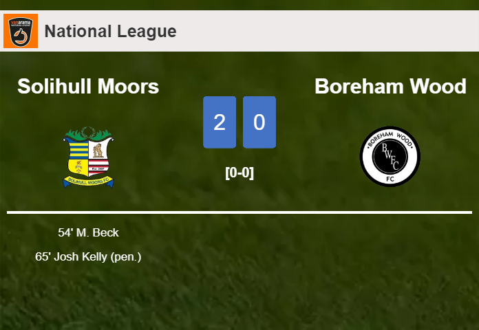Solihull Moors tops Boreham Wood 2-0 on Saturday