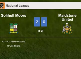 Solihull Moors surprises Maidstone United with a 2-0 win
