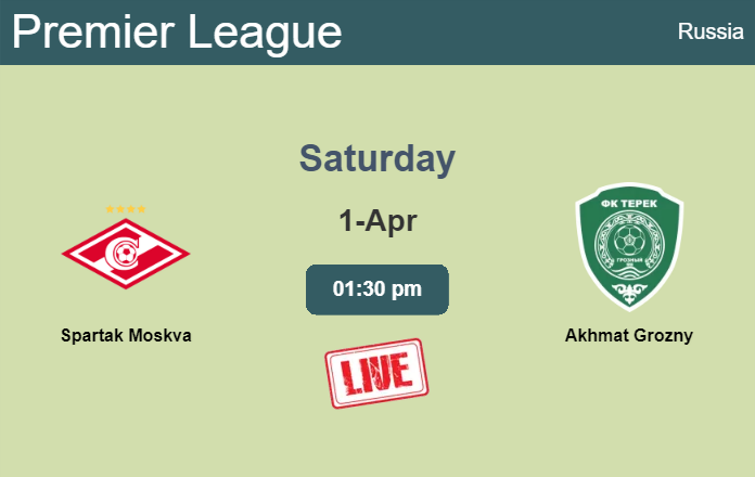 How to watch Spartak Moskva vs. Akhmat Grozny on live stream and at what time