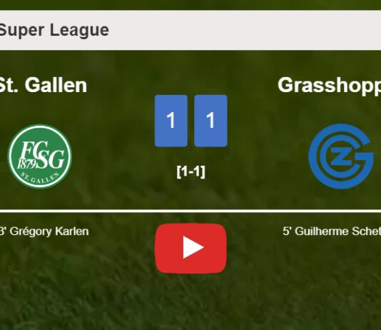 St. Gallen and Grasshopper draw 1-1 on Sunday. HIGHLIGHTS