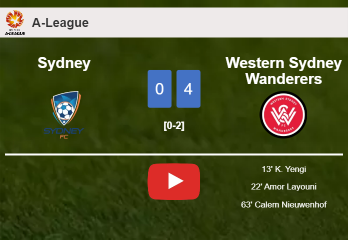 Western Sydney Wanderers defeats Sydney 4-0 after playing a incredible match. HIGHLIGHTS