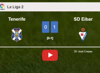 SD Eibar defeats Tenerife 1-0 with a goal scored by J. Corpas. HIGHLIGHTS