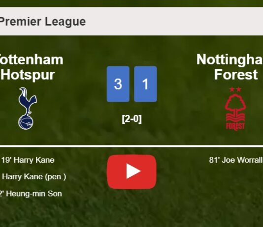 Tottenham Hotspur overcomes Nottingham Forest 3-1. HIGHLIGHTS