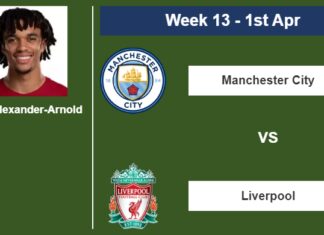 FPL. Trent Alexander-Arnold a good pick before facing Manchester City on Saturday 1st of April for the 13th week.