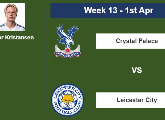 FANTASY PREMIER LEAGUE. Victor Kristansen statistics before facing Crystal Palace on Saturday 1st of April for the 13th week.