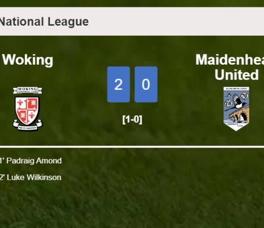 Woking surprises Maidenhead United with a 2-0 win