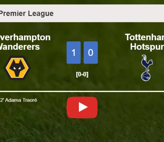 Wolverhampton Wanderers beats Tottenham Hotspur 1-0 with a goal scored by A. Traoré. HIGHLIGHTS