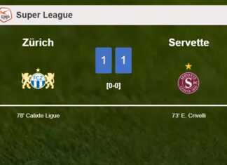 Zürich and Servette draw 1-1 on Sunday