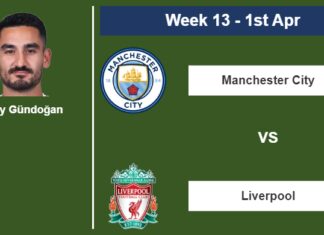 FANTASY PREMIER LEAGUE. İlkay Gündoğan statistics before facing Liverpool on Saturday 1st of April for the 13th week.