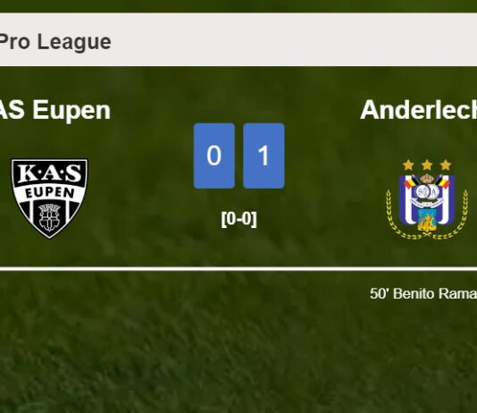 Anderlecht defeats AS Eupen 1-0 with a goal scored by B. Raman