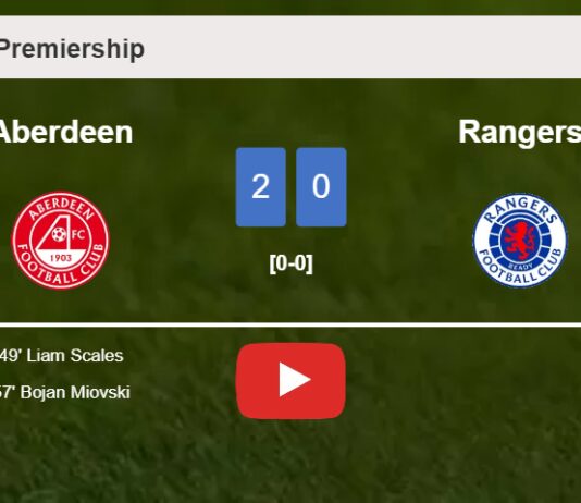 Aberdeen tops Rangers 2-0 on Sunday. HIGHLIGHTS