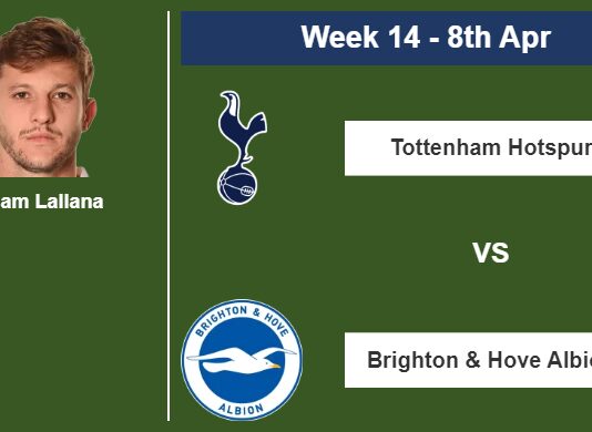 FANTASY PREMIER LEAGUE. Adam Lallana statistics before facing Tottenham Hotspur on Saturday 8th of April for the 14th week.