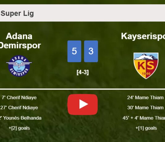 Adana Demirspor overcomes Kayserispor 5-3 after playing a incredible match. HIGHLIGHTS